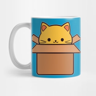 Cat sitting inside cardboard box - 01 Mug